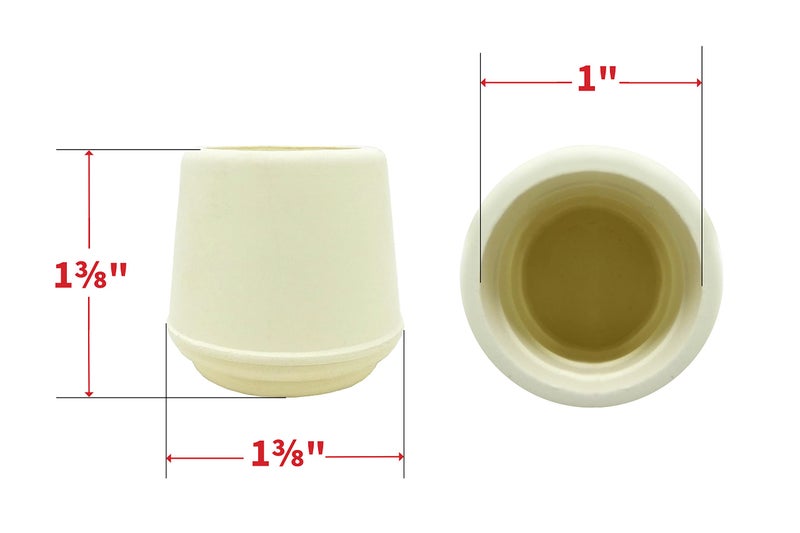 Shepherd Hardware 8755E 1-Inch Inside Diameter Rubber Leg Tips, 24-Pack, 1", Off-White, Off White, 1 Inch - Image 5
